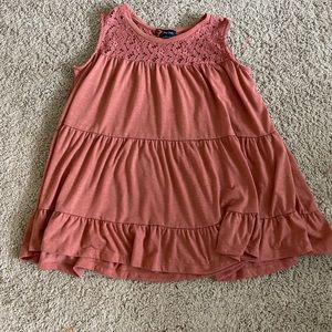Rose colored sleeveless tunic top